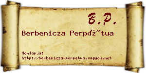 Berbenicza Perpétua névjegykártya